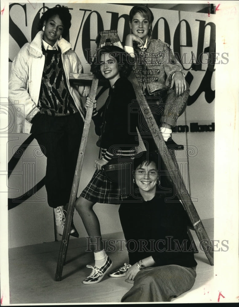 1987 Press Photo Models from 17 Magazine show some of the latest fashion. - Historic Images