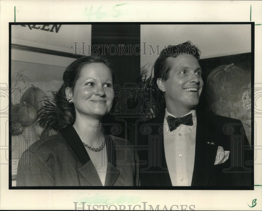 1991 Press Photo Francoise & Peter Gillespie at French Chamber of Commerce Gala - Historic Images