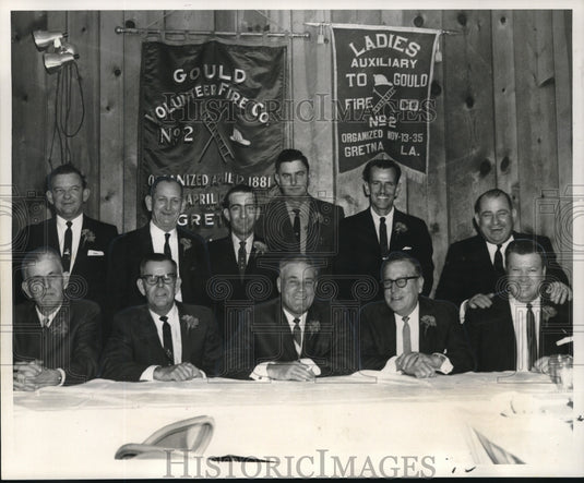 1966 Press Photo Installed as officers of the Gould Volunteer Fire Company No. 2 - Historic Images