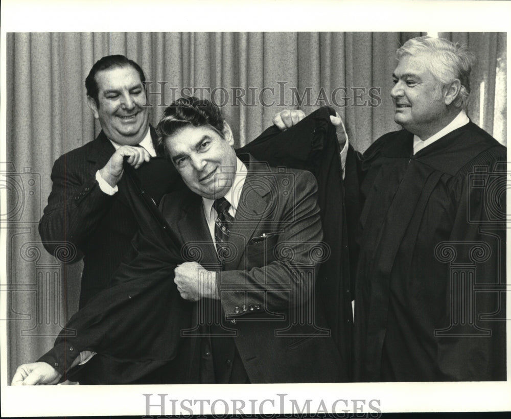 1979 Press Photo Joe Giarusso, Judge Clarence Giarusso, Judge Oliver Schidingiyo - Historic Images