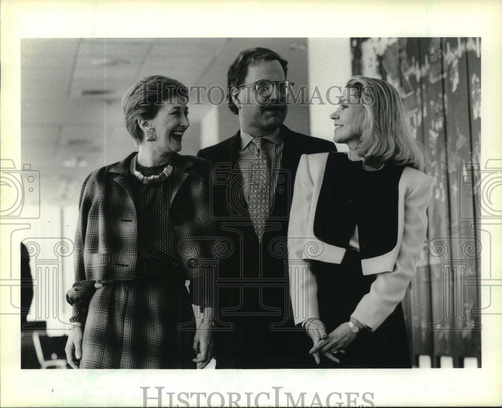 1989 Press Photo Beverly Gianna, Jim Mounger & Linda Herold at Men Of Fashion - Historic Images