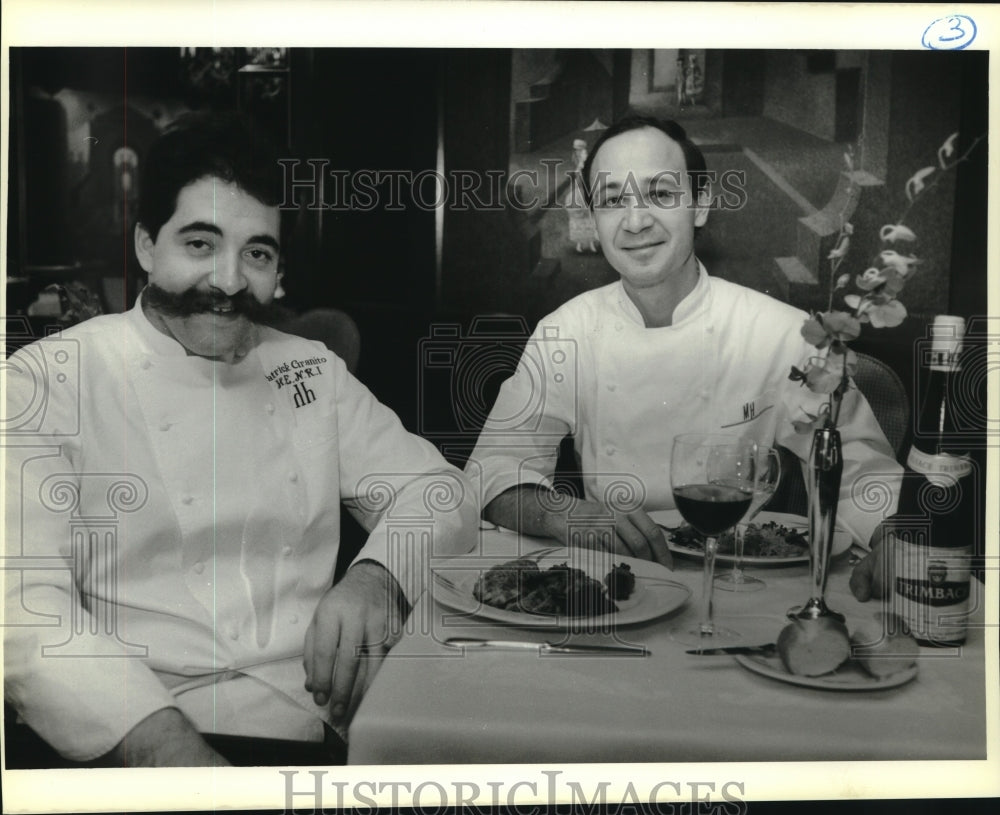 1992 Press Photo Patrick Granito, resident Chef of Henri with Marc Haeberlin - Historic Images