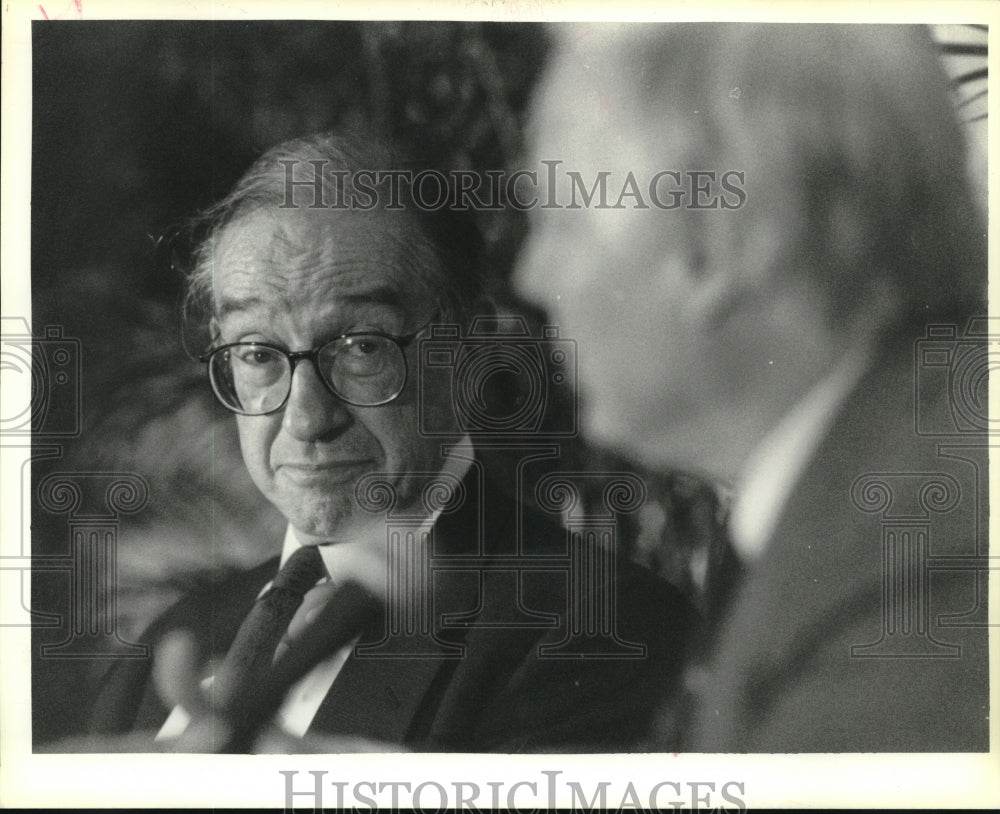 1996 Press Photo Federal Reserve Chairman Dr. Alan Greenspan in New Orleans - Historic Images