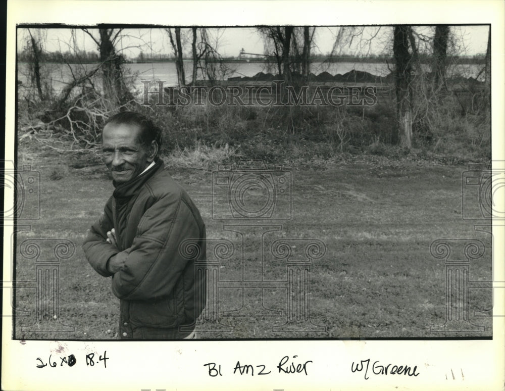 1992 Press Photo Wilfred Green is standing on his Batture property - Historic Images