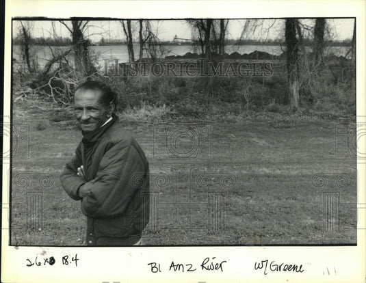 1992 Press Photo Wilfred Green is standing on his Batture property - Historic Images