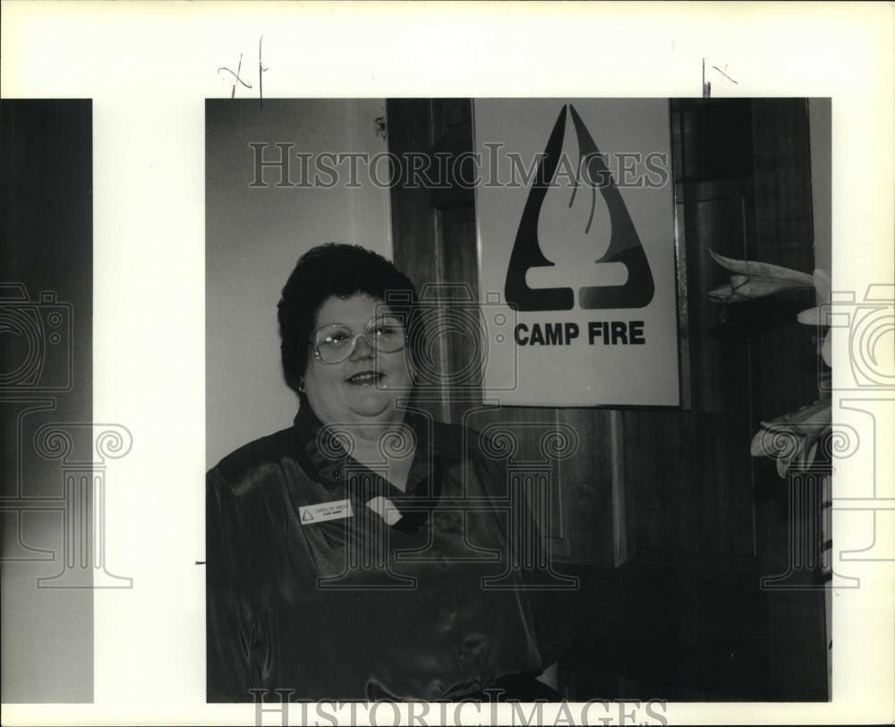 1990 Press Photo Carolyn Green, Campfire Group leader, Jefferson Area Chairman - Historic Images