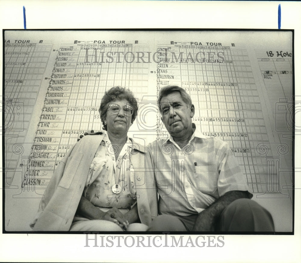 1988 Press Photo Golf - Associated Press golf writer Bob Green and wife Iva - Historic Images