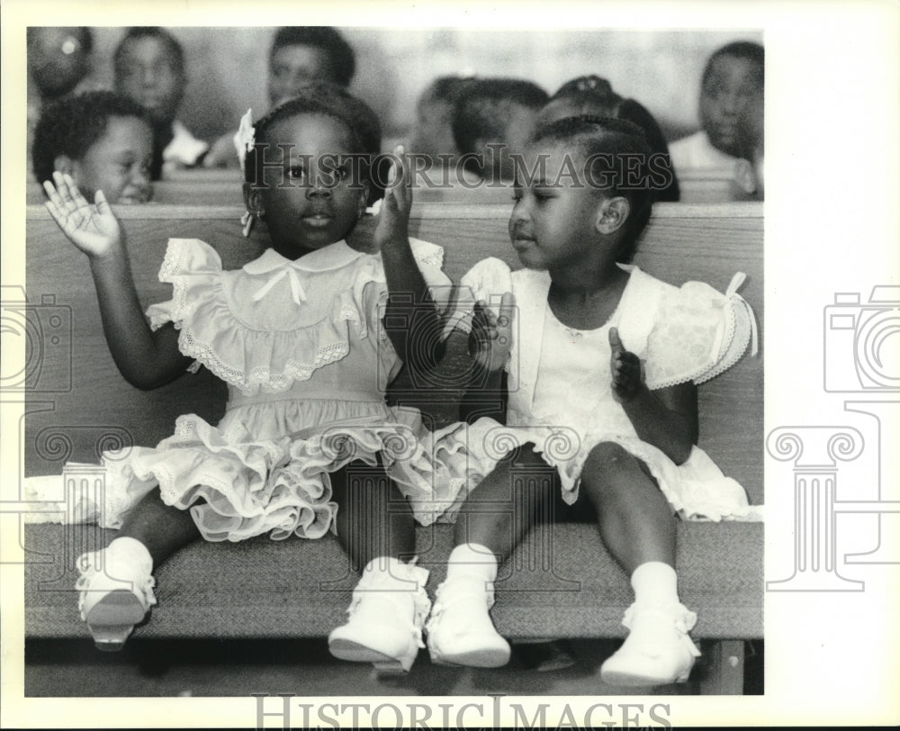 1989 Press Photo Youngsters at Greater Starlight Baptish Church&#39;s Bible School - Historic Images