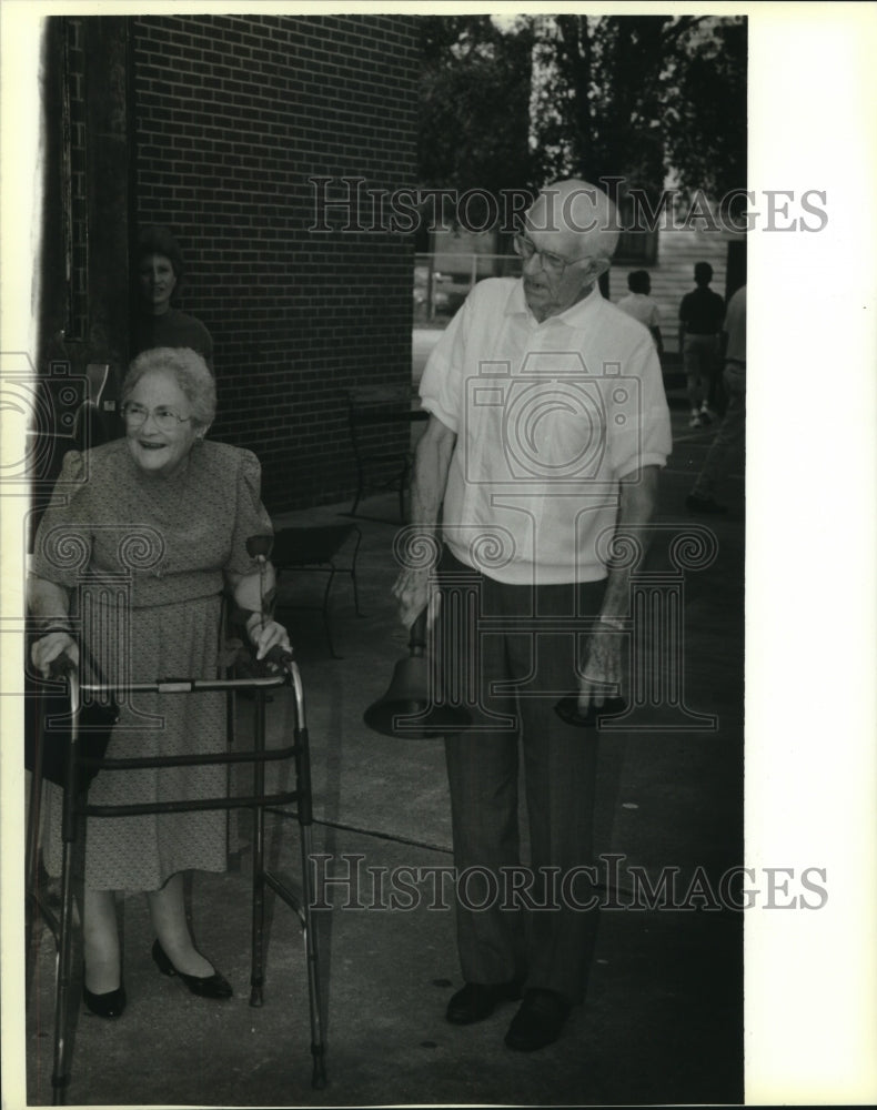 1993 Press Photo Hilda Hagstette, oldest living student at St. John Lutheran - Historic Images