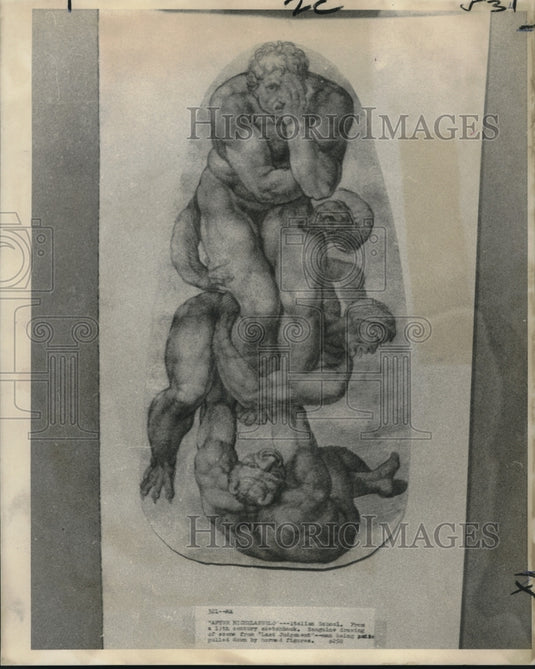 1969 Press Photo Michelangelo's "The Last Judgment" at Glade Gallery - nob27265 - Historic Images