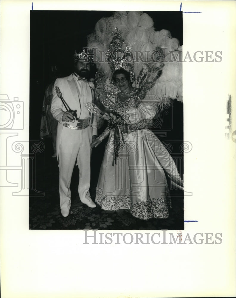 1990 Press Photo David &amp; Madeline Giammolva- Kenner Council on Aging Ball Masque - Historic Images