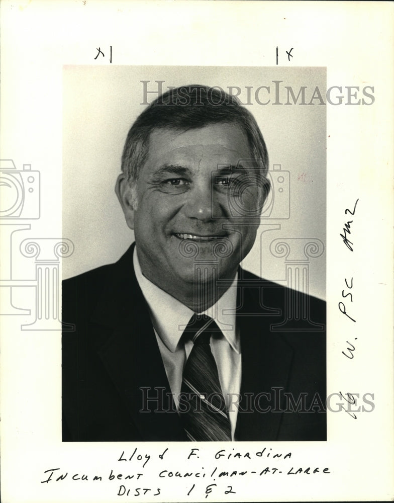 1987 Press Photo Lloyd F. Giardina, Incumbent Councilman-at-large- Districts 1&amp;2 - Historic Images