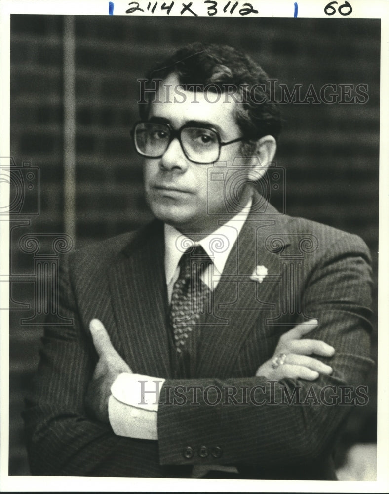 1982 Press Photo Owner &amp; Secretary of Evangeline Downs Representative Ted Haik - Historic Images