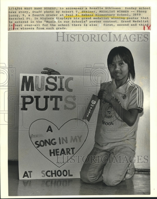 1984 Press Photo Poster winner Phong Luong of Paul Habans Elementary School - Historic Images