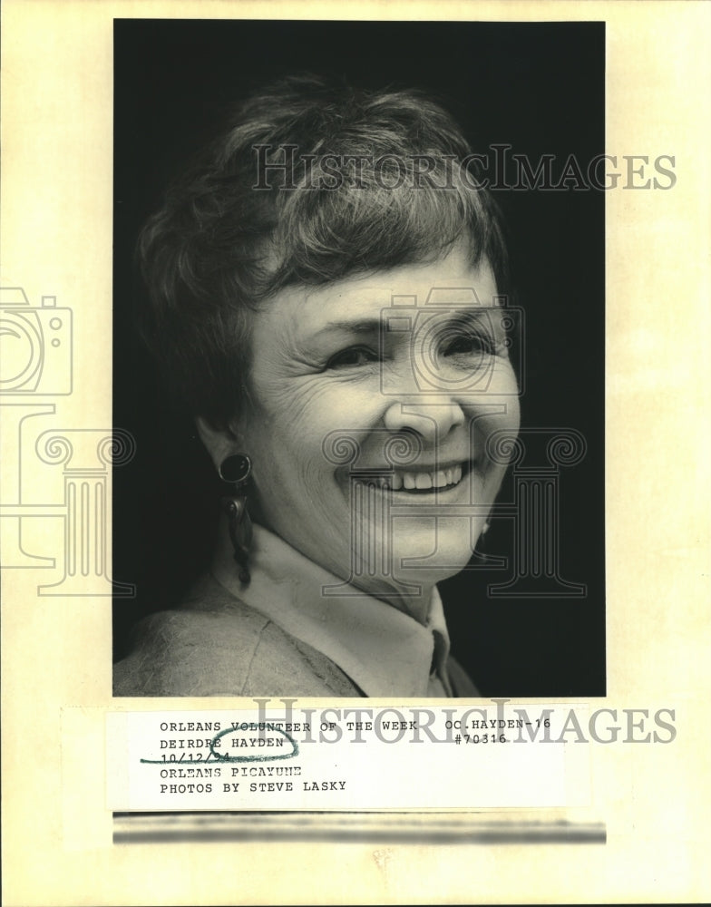 1994 Press Photo Orleans Volunteer of the Week Deirdre Hayden - Historic Images