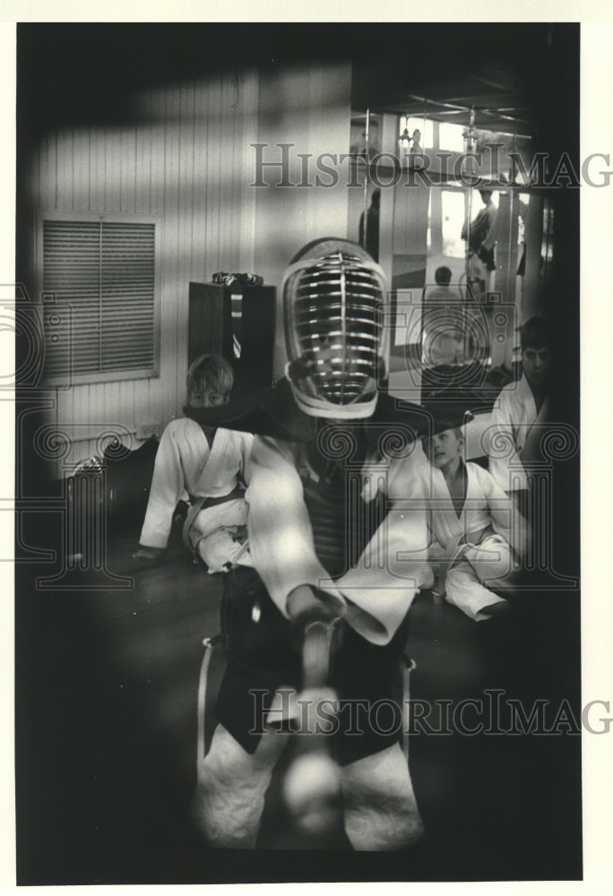 1968 Press Photo View from inside student&#39;s helmet at Hayashi Sports Clinic-Historic Images