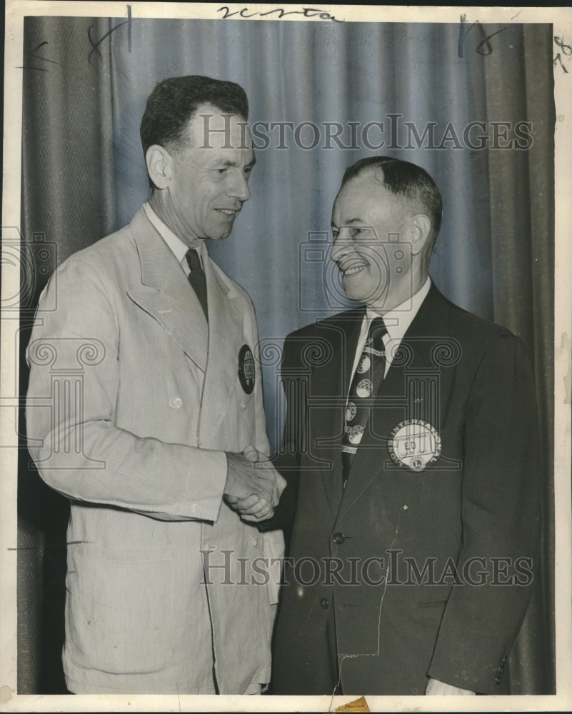 1954 Press Photo Lewis Giraud and Edgar Fabrar of the Lions Club - nob27655 - Historic Images