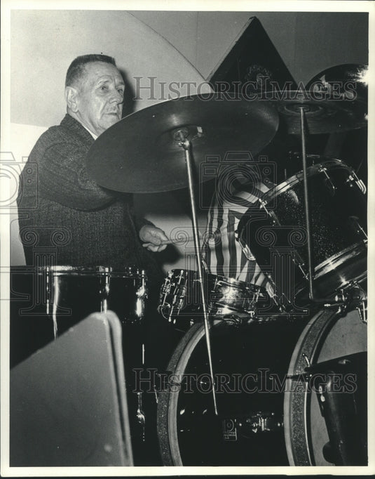 1968 Press Photo Arthur "Mark" Hazel playing the drums - nob27840 - Historic Images