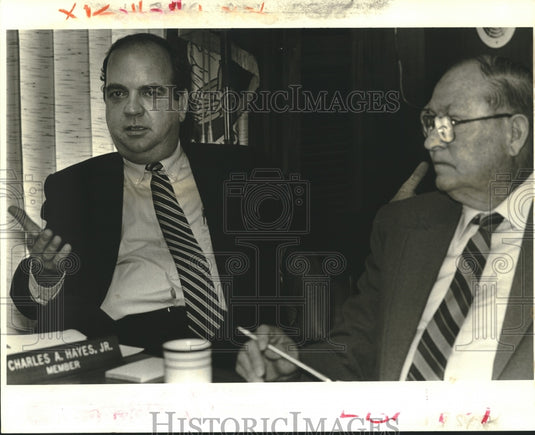 1987 Press Photo Charles A. Hayes, Jr. at Causeway Commission meeting - Historic Images