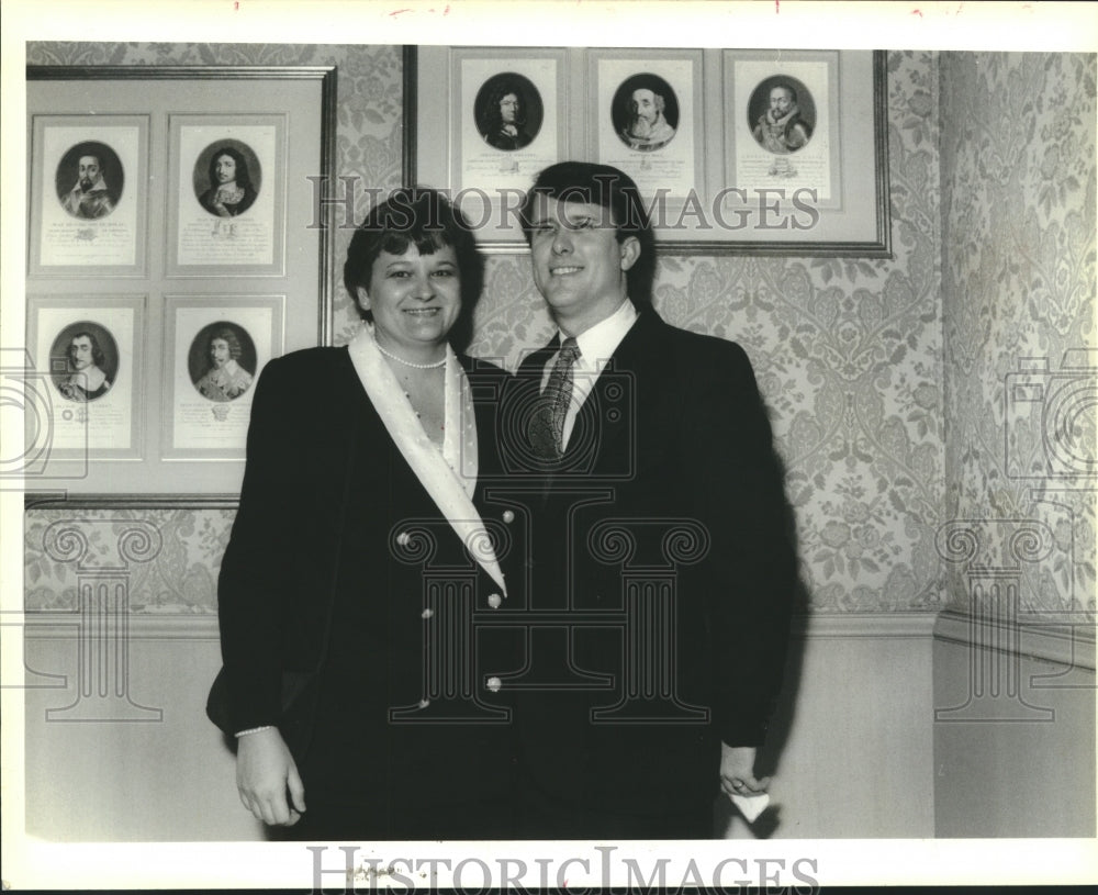 1990 Press Photo Dr Patricia Boyer &amp; Dr Dan Hayes at De Paul Installation Dinner - Historic Images