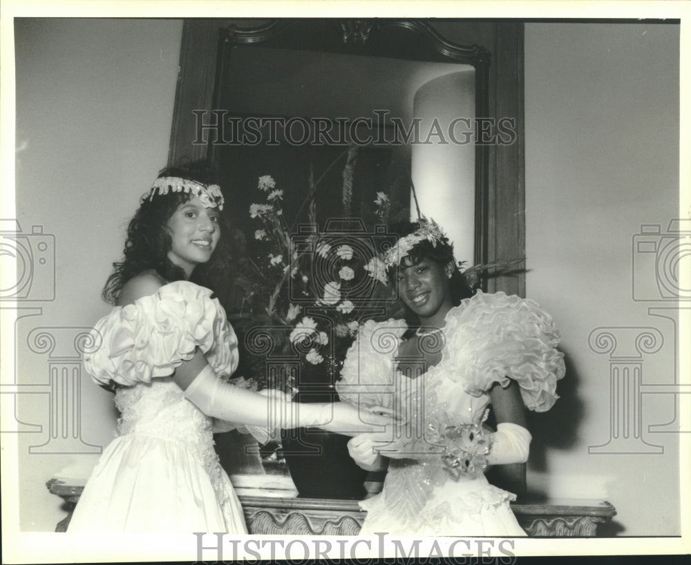 1990 Press Photo Kimberly Haydel, Toni Castle at Delta Sigma Theta Party - Historic Images