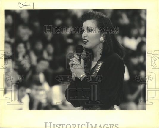 1992 Press Photo Miss Louisiana 1992 Elizabeth Haynes at J.B. Martin School - Historic Images