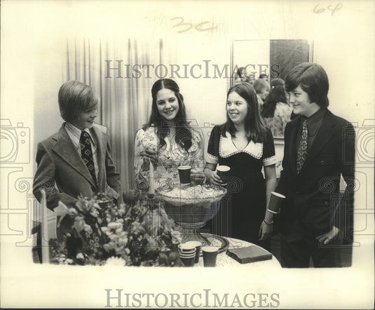 1972 Press Photo Greyson Haddad Serves Punch at Party Preceding Winter Dance - Historic Images