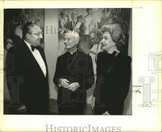 1988 Press Photo Samuel Cohen, Archbishop Philip Hannan and Melba Steeg - Historic Images