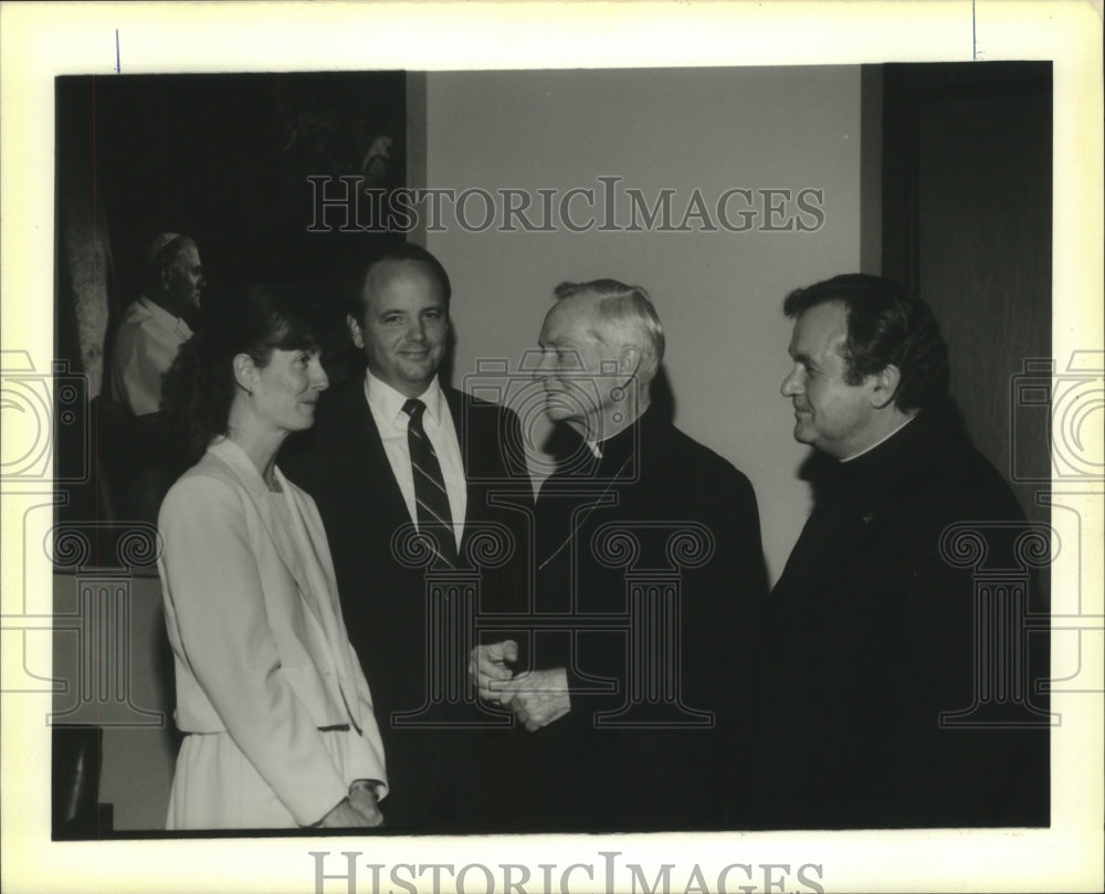 1988 Press Photo Participants at Press Conference at Archdiocese of New Orleans - Historic Images