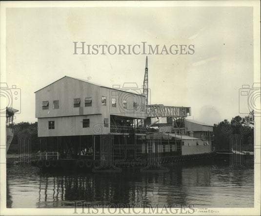 1972 Press Photo Drilling barge owned by Hawkins Drilling Company - nob28745 - Historic Images