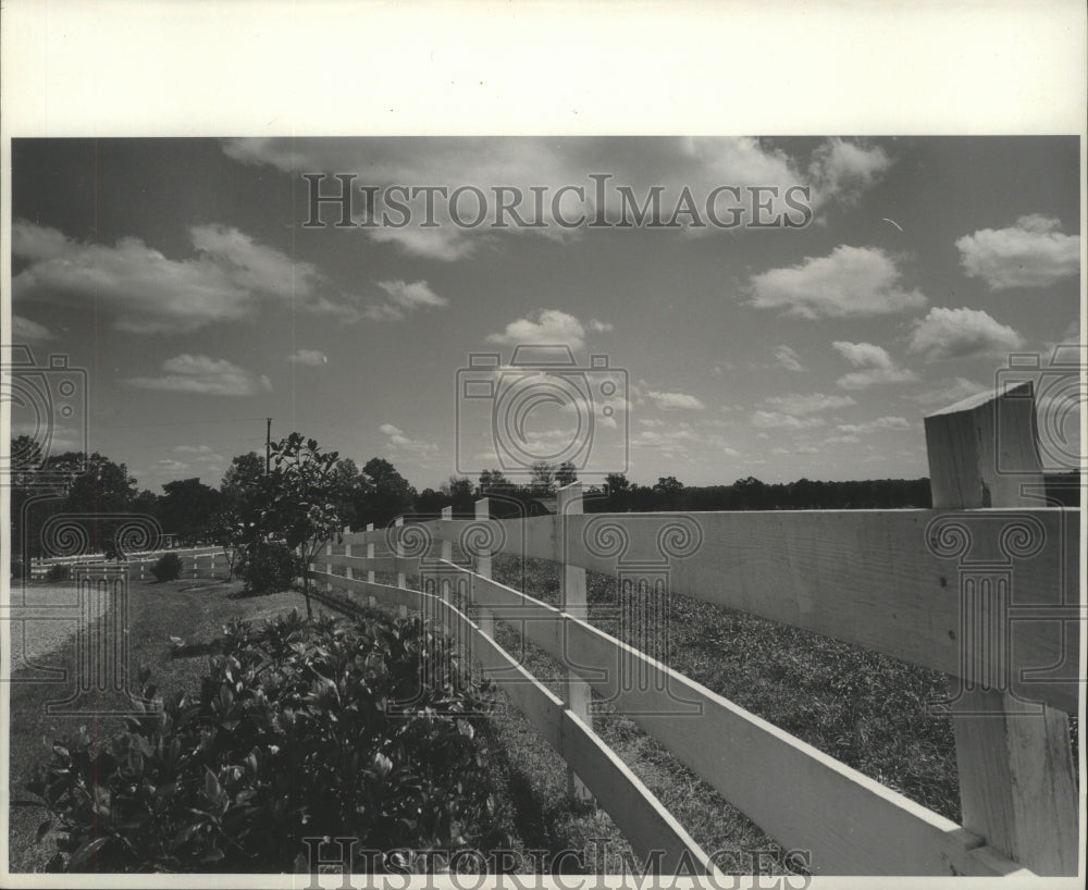 1969 Press Photo White board fences surround Expedition Farm - nob28791 - Historic Images