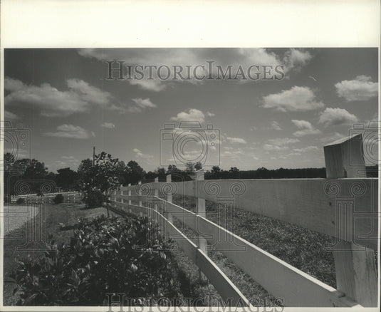 1969 Press Photo White board fences surround Expedition Farm - nob28791 - Historic Images
