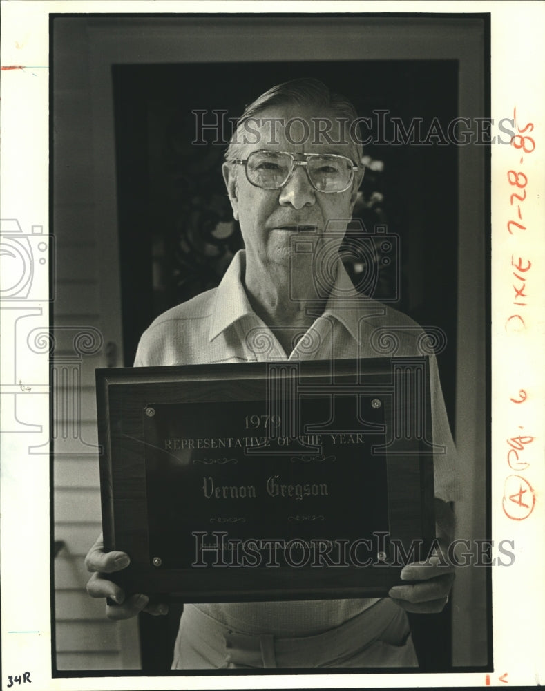 1985 Press Photo Vernon Gregson, 3rd Ward Representative 1956-80, Kenner - Historic Images