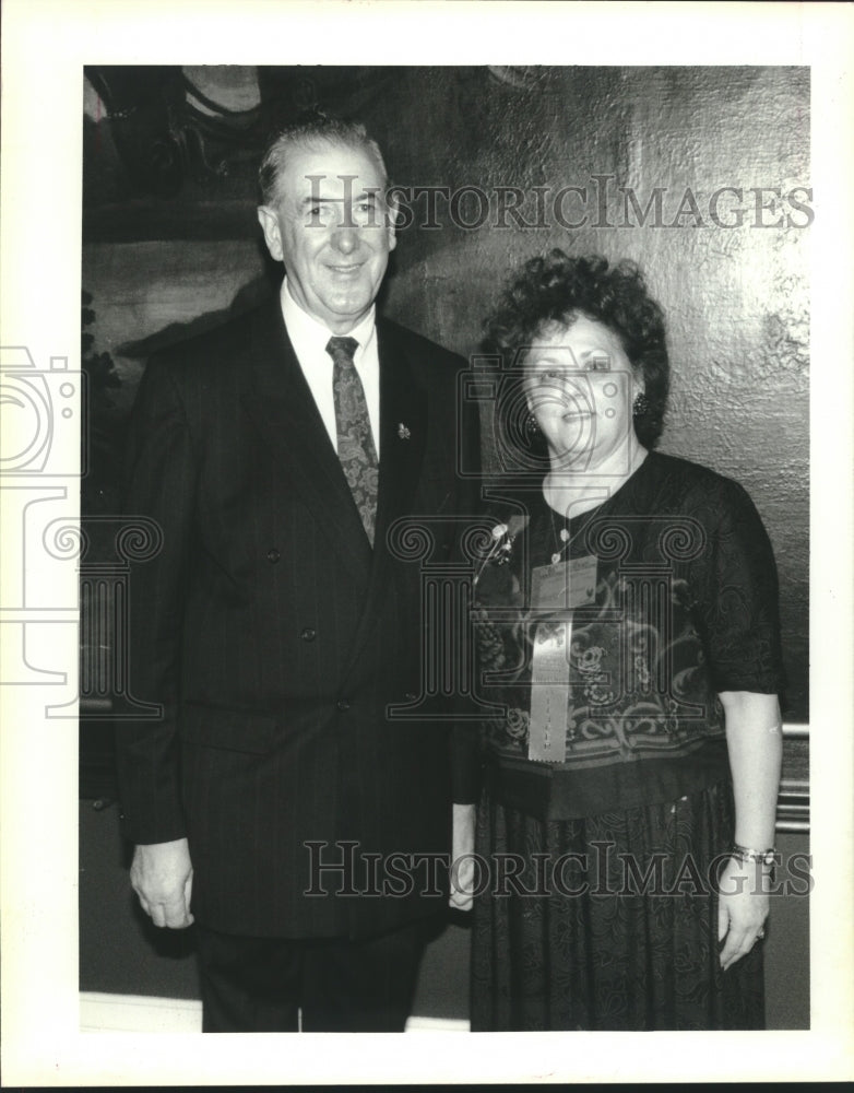 1992 Press Photo Hibernians attendees Tom Giblin &amp; Gloria Wattigny - nob29171 - Historic Images