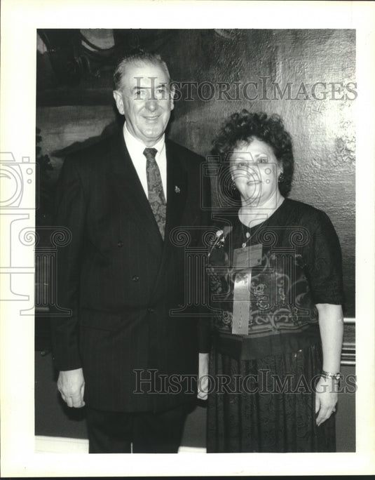 1992 Press Photo Hibernians attendees Tom Giblin & Gloria Wattigny - nob29171 - Historic Images