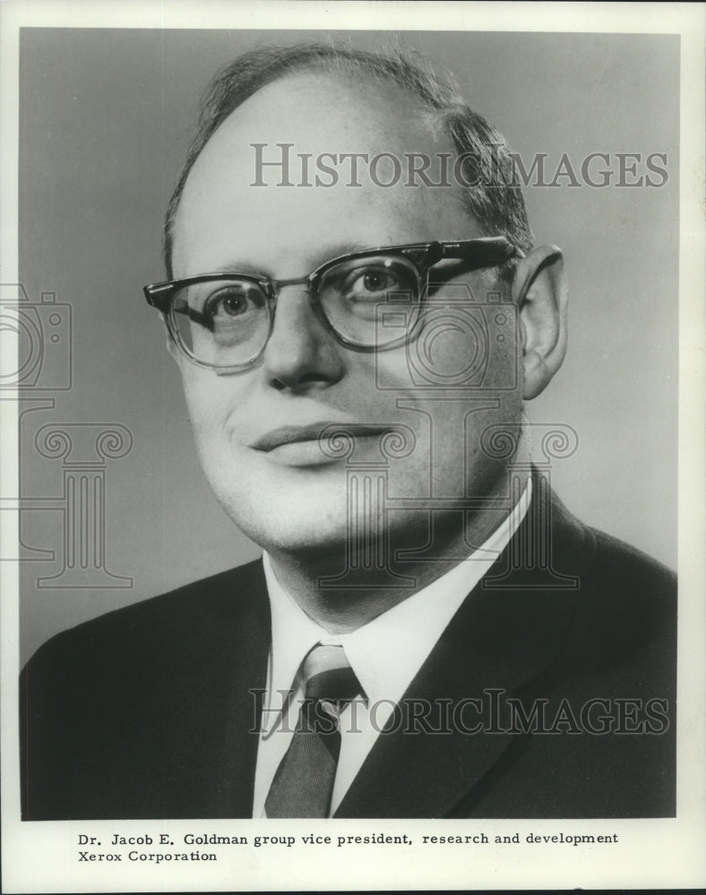 1968 Press Photo Dr. Jacob E. Goldman group vice president for Xerox Corporation-Historic Images