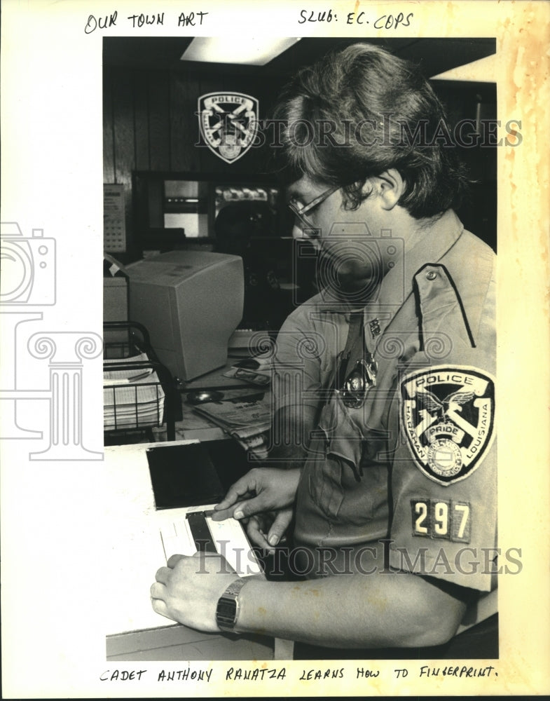 1985 Press Photo Anthony Ranatza cadet cop program by Harahan Police Department - Historic Images