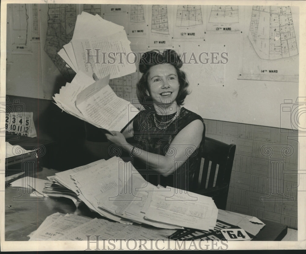 1963 Press Photo Mrs. U.L. Harris, volunteer-Louisiana Draft Goldwater Committee-Historic Images