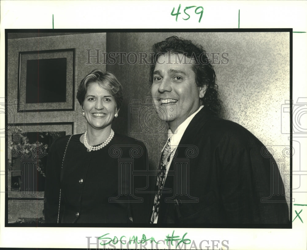 1990 Press Photo Katherine Gregory &amp; David Tardo, Lighthouse for the Blind Party - Historic Images