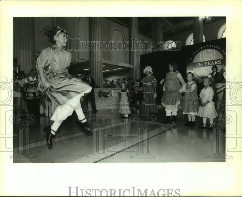 1995 Erica Layton dances during Hibernia Bank&#39;s 125th Anniversary - Historic Images