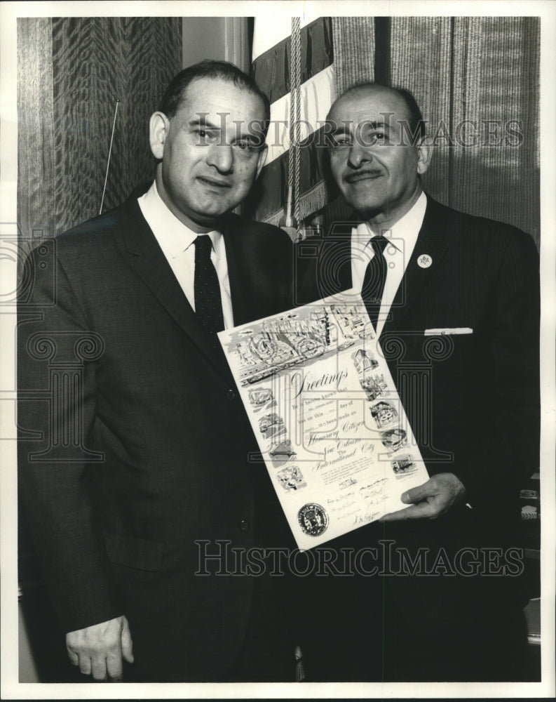 1962 Press Photo Israeli ambassador to the US Avraham Harman and Mayor Schiro-Historic Images