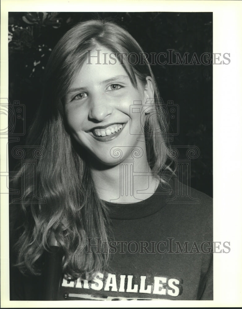 1992 Tiffany Hartshorn, Softball player at Versailles Playground. - Historic Images