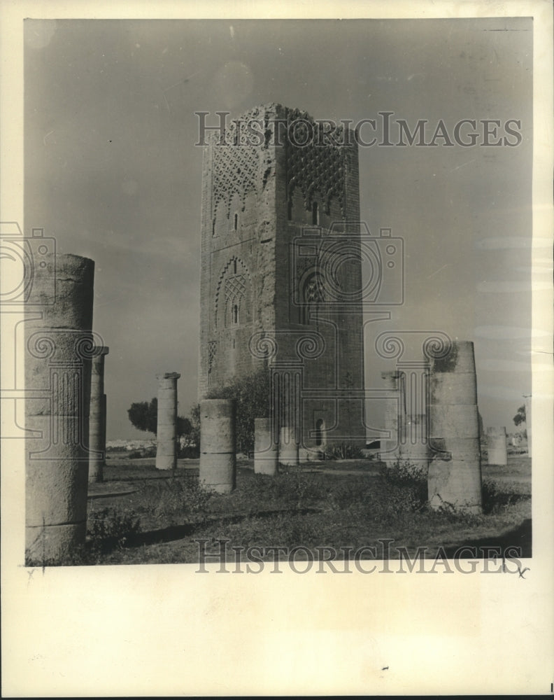 1963 Press Photo Africa - Hassan Tower in Rabat, Morocco - nob32290 - Historic Images