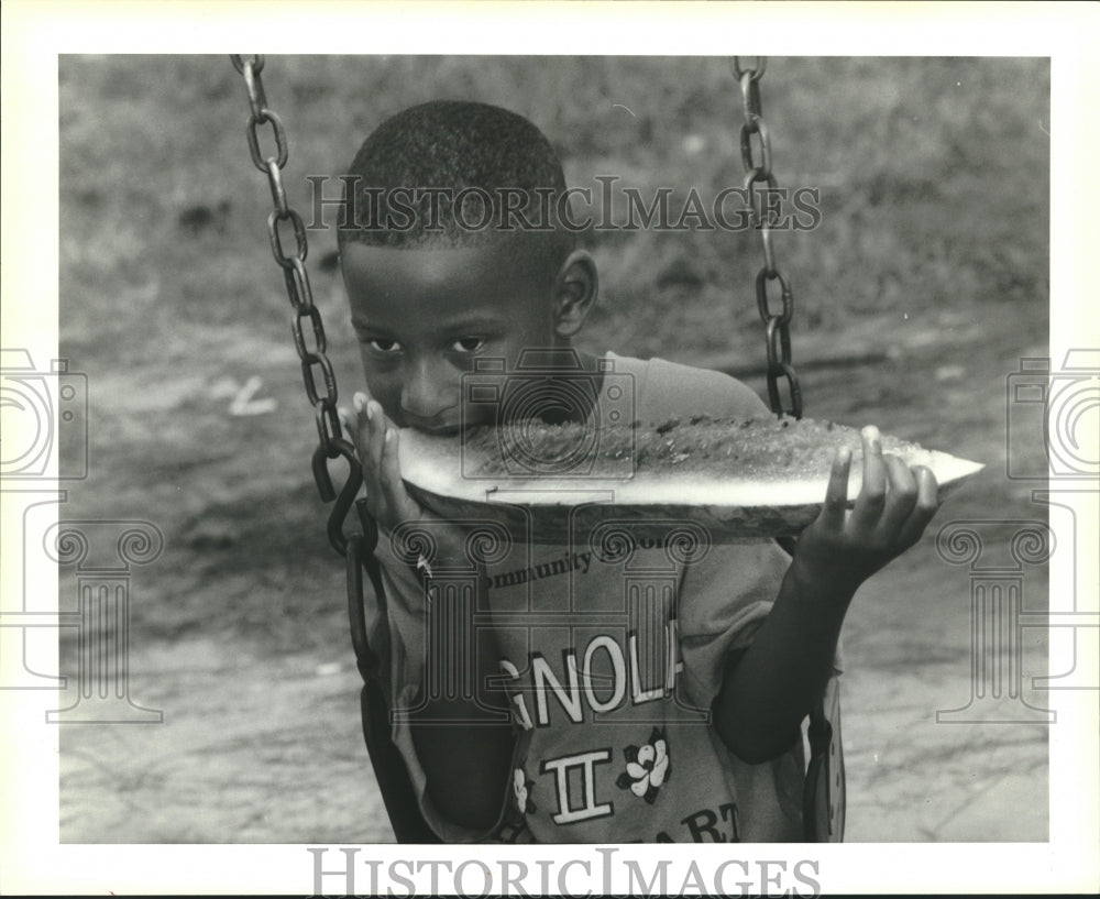 1993 Matthews McGary at picnic for Head Start Child Day Center - Historic Images