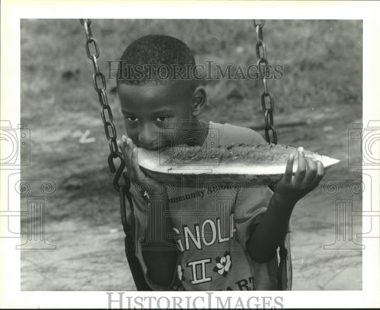 1993 Matthews McGary at picnic for Head Start Child Day Center - Historic Images