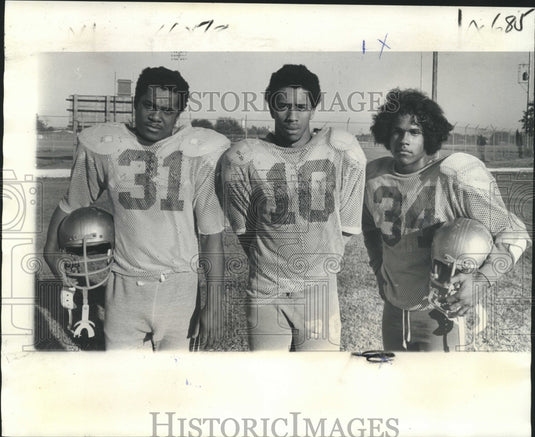 1975 Press Photo Brunell Quinn, Louis Holmes, Christopher Willard of St. Aug- Historic Images