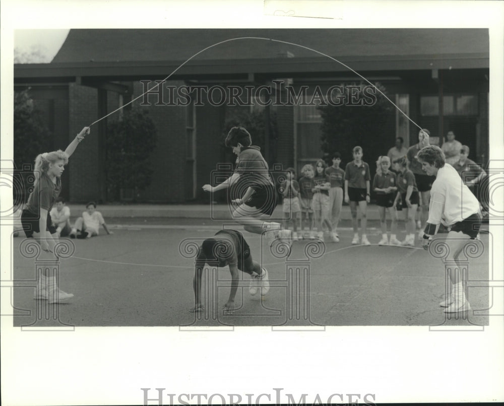 1990 Rope Skipping Exhibition at Christ the King Elementary School - Historic Images