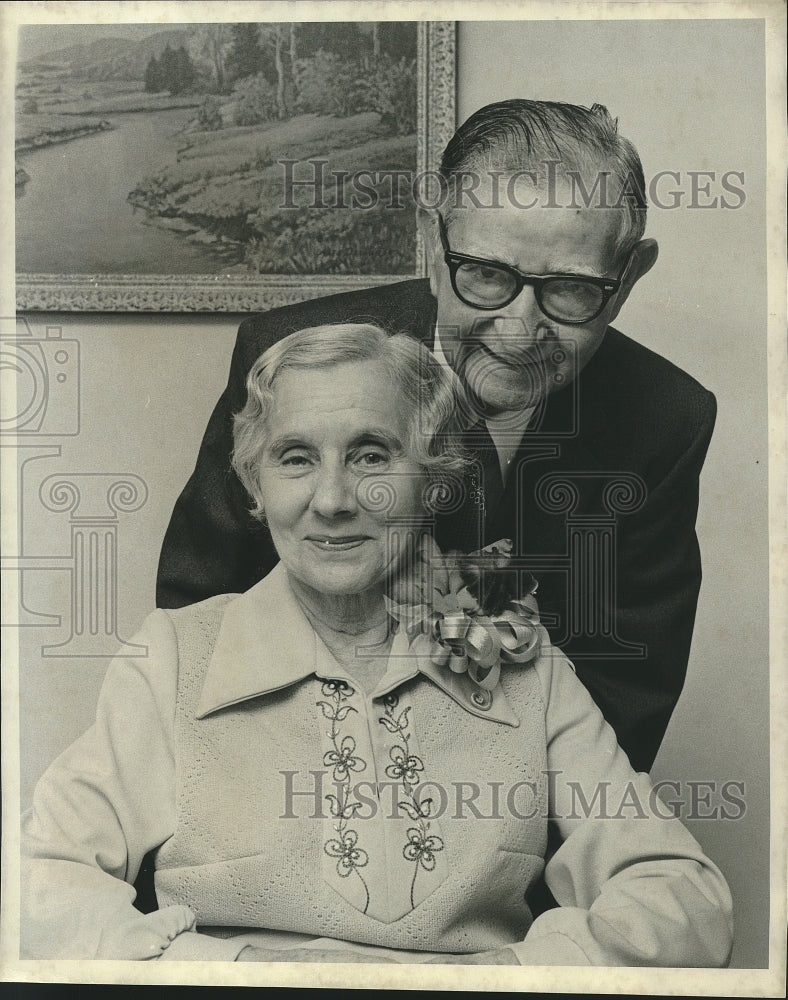 1975 Mr. and Mrs. D.J. Hebert celebrate 50th wedding anniversary - Historic Images