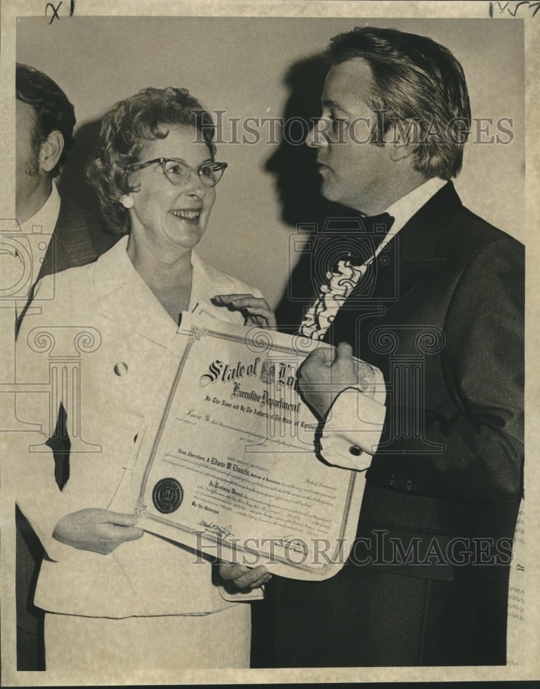 1974 Press Photo Mrs.Percy Hebert, Interim sheriff, St. John the Baptist Parish-Historic Images