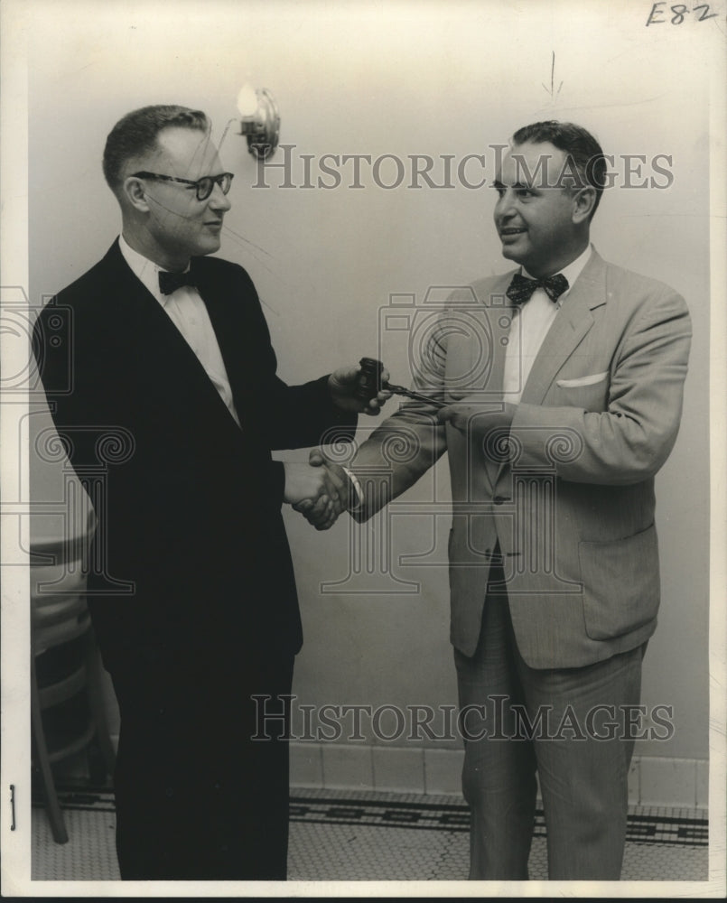 1954 Press Photo Charles Heintz, president Knights of Columbus Toastmasters Club - Historic Images